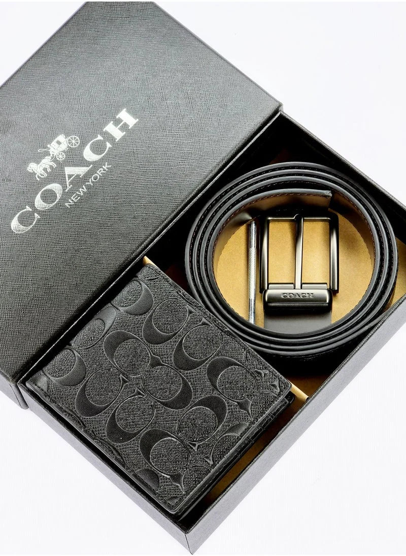 طقم حزام ومحفظة Coach