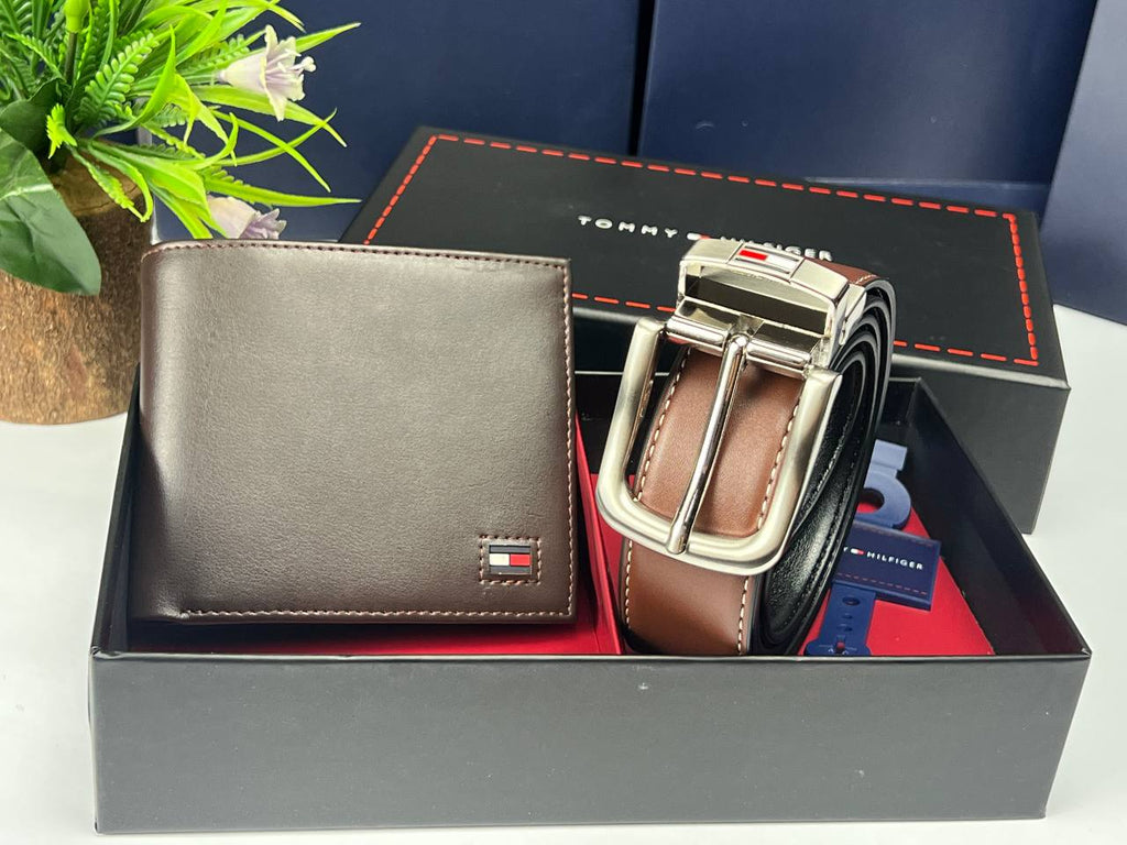 طقم حزام ومحفظة Tommy