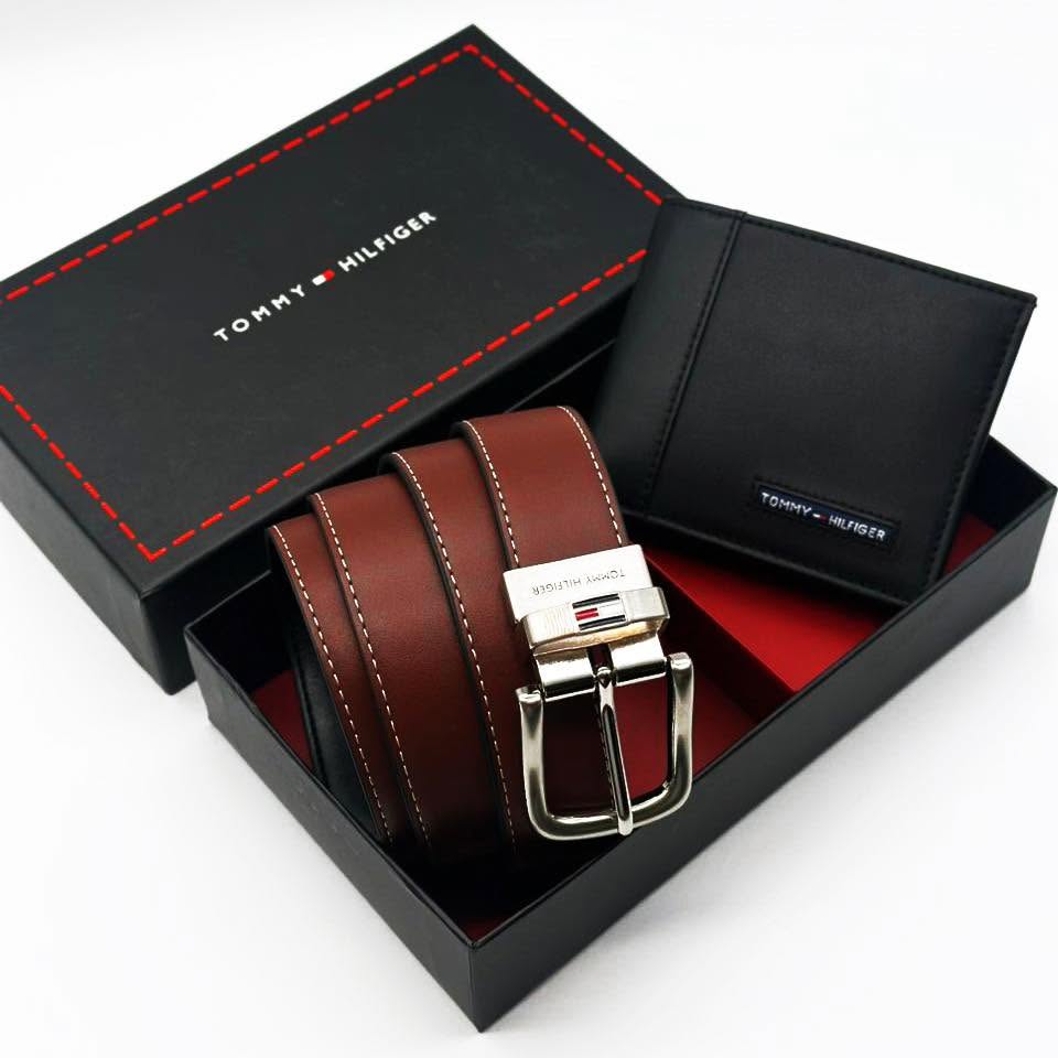 طقم حزام ومحفظة Tommy - Reem Store